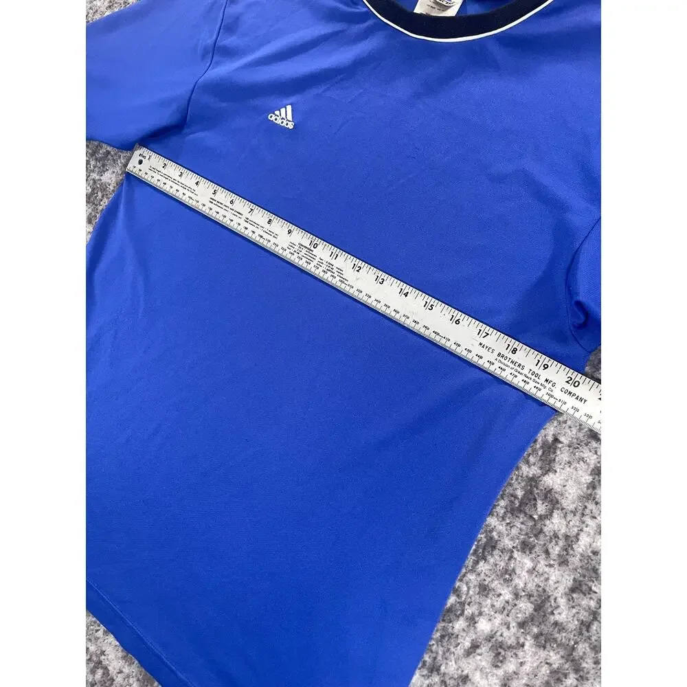 Vintage Adidas T Shirt Mens Medium Blue Black Athletic Short Sleeve Tee